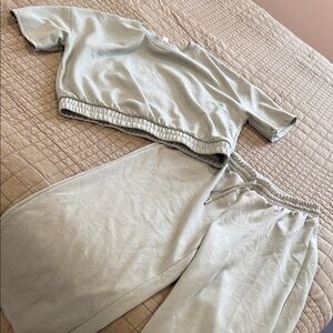 Sage green Sweatshirt and Sweatpants Set